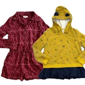 Tucker + Tate Girls Bundle Science Class Graphic Hoodie & Romper Kids Size 7 Lot